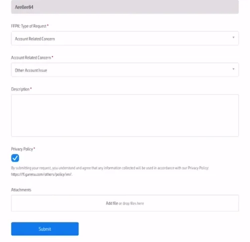 customer support request