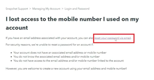 reset password via email