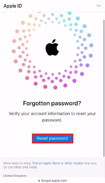 reset password i forgot