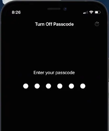 enter passcode
