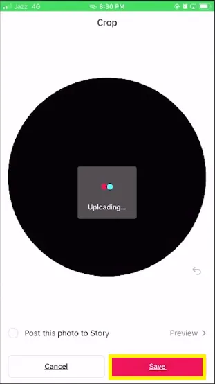 upload black image as pp