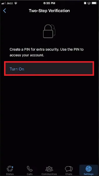 3 turn on 2 step verification
