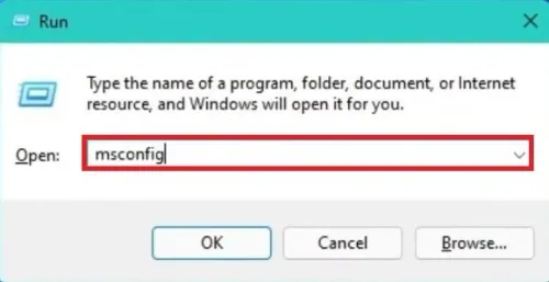Run > msconfig