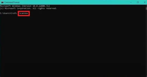 After the restart, navigate to your start menu search, and search for Command Prompt