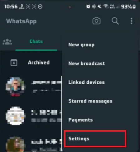 account settings