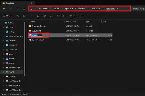 rename word folder