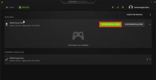 update graphics driver