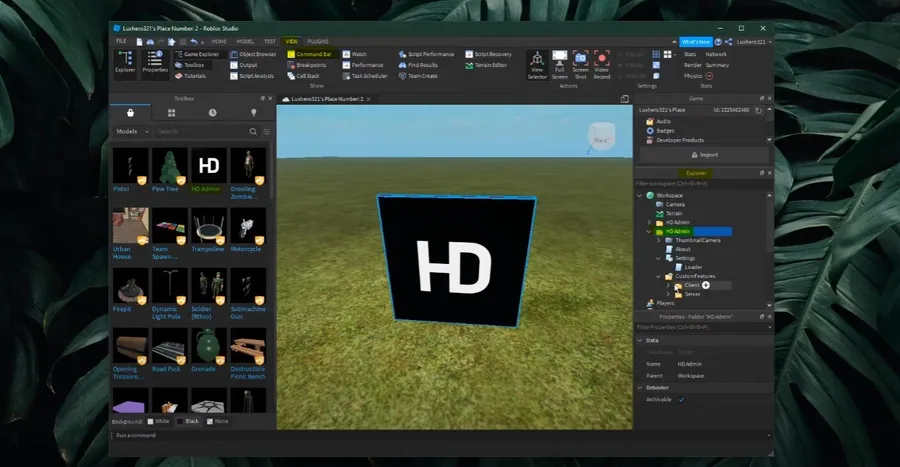 Roblox Studio > Game > View > Command Bar