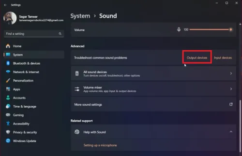 troubleshoot output devices