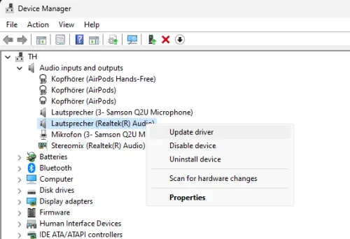 update audio driver