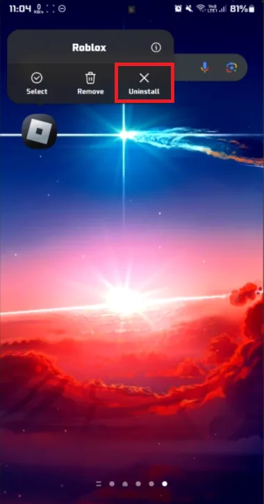 reinstall roblox