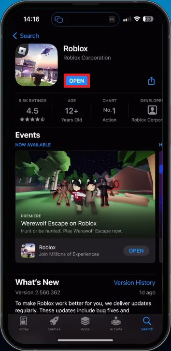 Update Roblox App