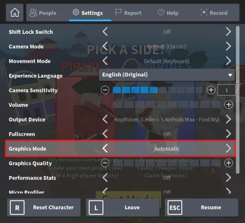 roblox graphics settings