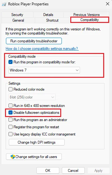 roblox compatibility settings