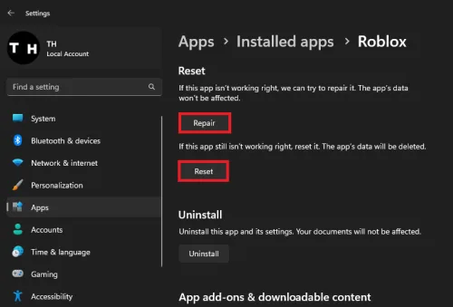 repair roblox app