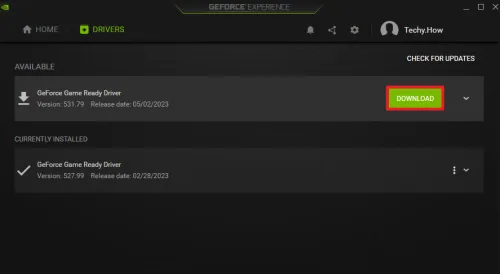 geforce experience update driver