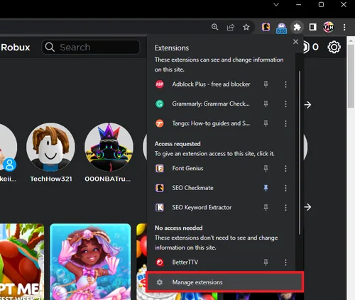manage chrome extensions