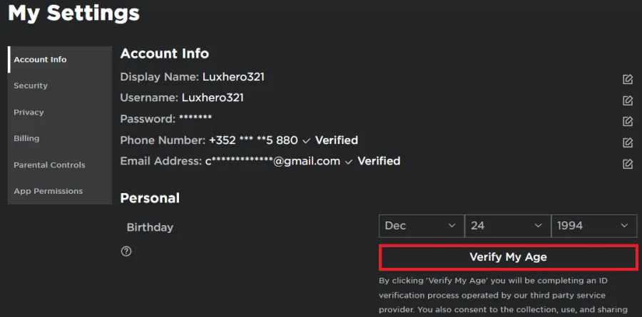 verify your age on roblox