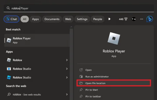 open roblox file location
