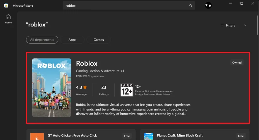 microsoft store roblox