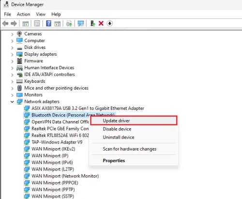 update network adapter driver