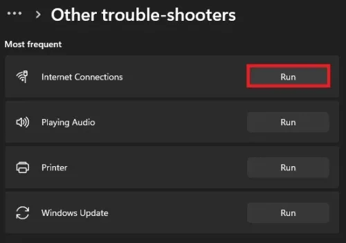 System Settings > Troubleshooter > Other trouble-shooters