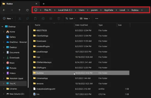 delete roblox cache