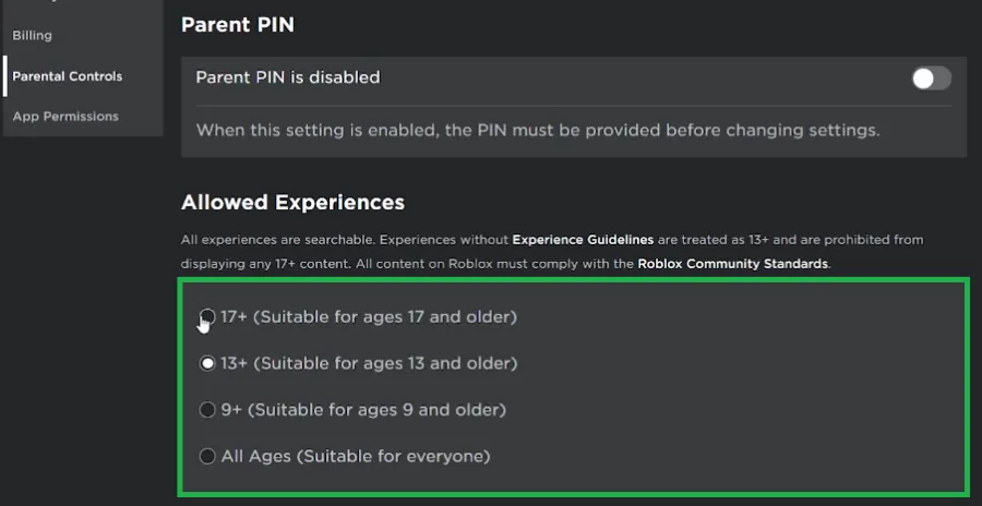 allowed experiences