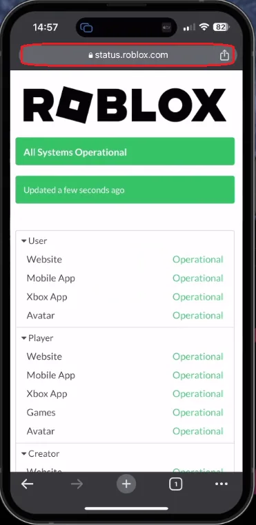roblox server status iphone