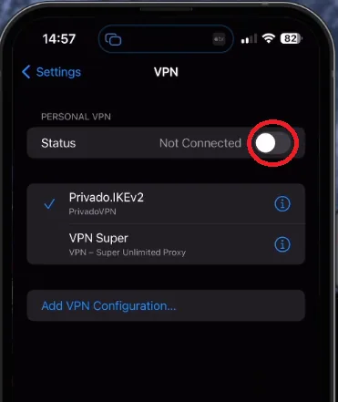 disable your VPN