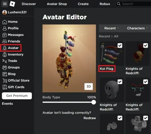 Roblox > Avatar