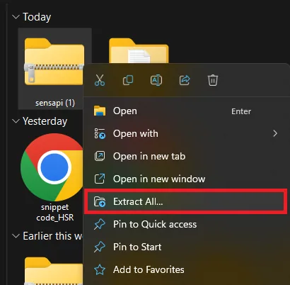 Extract the downloaded file