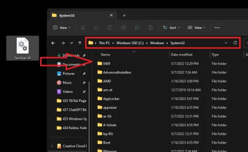 drag and drop the dll file