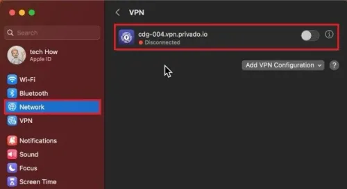 System Settings > Network > VPN