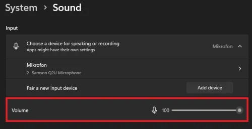 windows mic settings