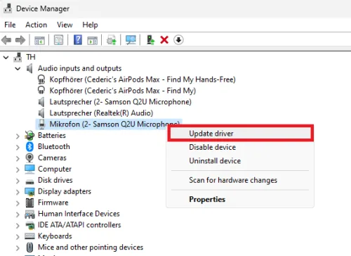 update mic driver