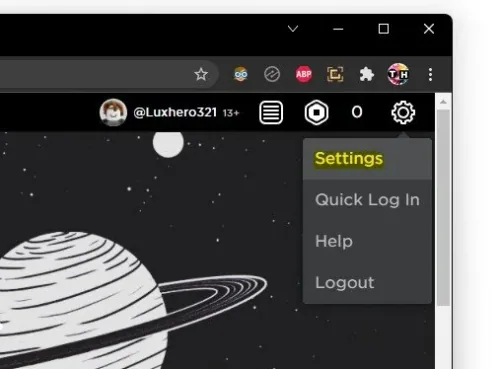 Select Roblox settings