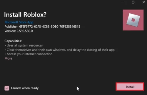 run roblox installer