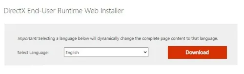 Download the DirectX End-User Runtime Web Installer