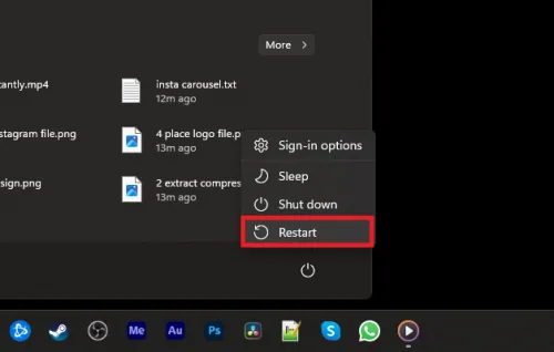 restart PC