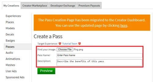 Configure Newly Created Game Pass