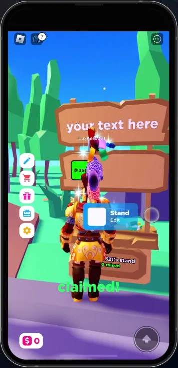 create your stand in pls donate