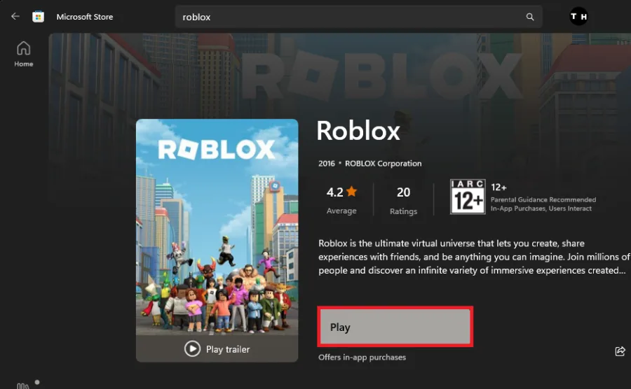 microsoft store roblox