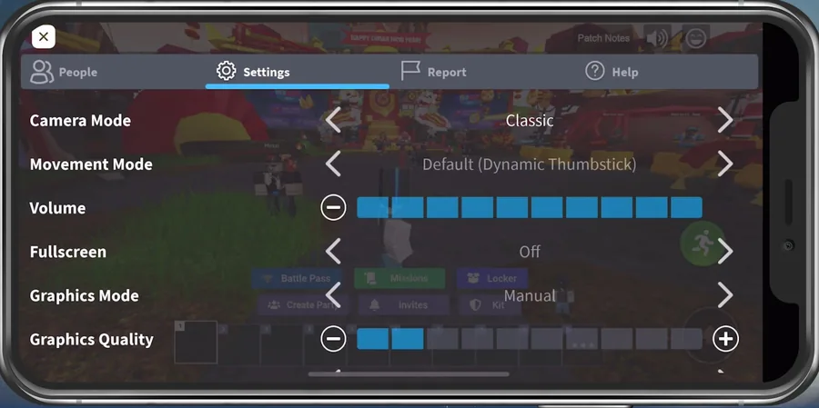 Roblox Settings > Camera Mode
