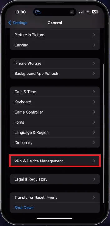 disable VPN