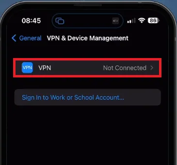 disable VPN