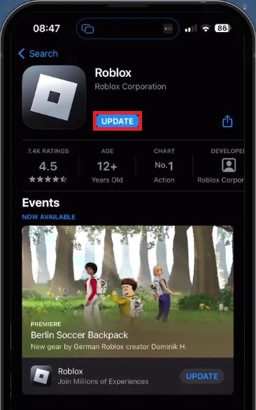 update roblox app