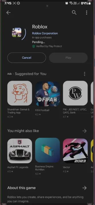 reinstall roblox mobile
