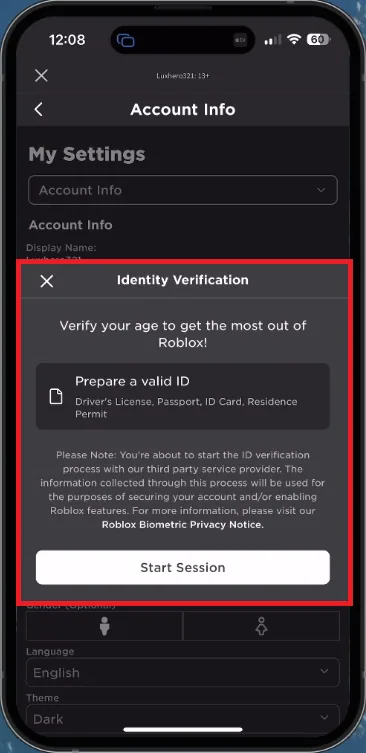 verify age for Roblox