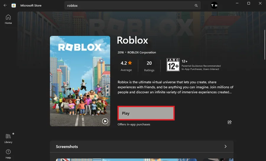 play roblox microsoft store